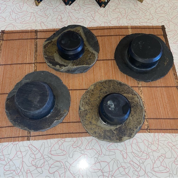 4 Ikebana Flower Frog Slate Stone - Picture 2 of 6